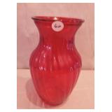 Ruby Red Glass Vase