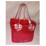 Ruby Red Glass Hand Bag