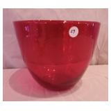 Hand Blown Ruby Red Bowl