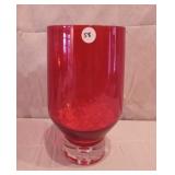 Blown Ruby Red Cased Vase