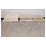 Trio Of Outdoor Iron Nesting Tables