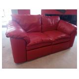 Leathercraft Red Reclining Love Seat