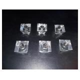 6- Small Glass Crystal Candle Holders