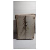 Metal Cabinet with Wooden Doors