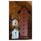 Double Birdhouse with 1965 License Plate Roof
