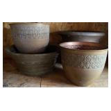 Metal & Plastic Copper Look Planters