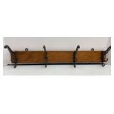 Antique Wall Mount Coat Rack 23in