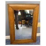 Antique Oak Frame Mirror 21.25x31.5