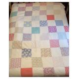 Antique 8in Cotton Block Quilt (Twin)