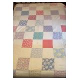 Antique 8inch cotton block quilt (twin)