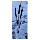 Metal Cattail Landscape Art