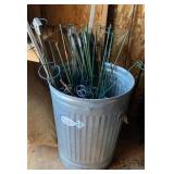 Galvanized Trash Can & Plant Stakes