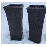 Resin Wicker Planters 18in sq, 41in tall