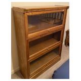 Oak Glass Front Book Case 36x13x48