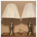 Satin nickel finish table lamps