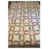 Antique Cotton double wedding ring quilt