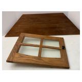 Walnut Corner Shelf & Oak Cabinet door