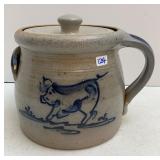 1989 Rowe Potteryworks Stoneware Handled Crock