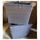 Wicker Planters with Plastic Insert