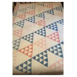 Antique cotton triangle block quilt