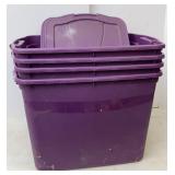 (4) Rubbermaid Totes & Lids