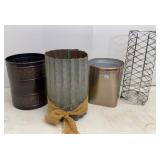Trash Cans & Galvanized Toilet Paper Storage