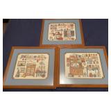 Framed cross stitch artwork