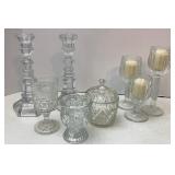 Clear Glass Candle Holder & Candy Dish