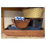 Wooden & Plastic Rectangular Planters