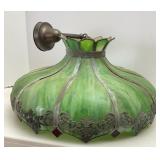 Antique 24in Slag Glass Suspension Light