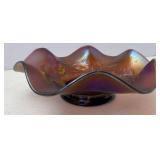 VTG Dugan-Diamond Six Petal Carnival Glass Bowl