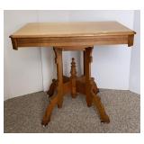 Vtg Eastlake Style Side Table on Casters