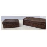 Hand Carved Mahogany Jewelry Boxes