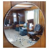 Vtg Wall Hanging Mirror 15.5in dia