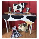 Dairy Cow Table, Wall Hangings & Clock
