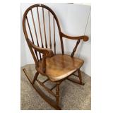 Vtg Pine & Oak Rocking Chair