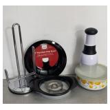 Chopper, Fruit Slicer, enamel bowls