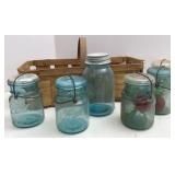 Antique Ball Canning Jar & Fruit Basket