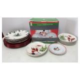 Complete set Christmas Dinnerware & other plates