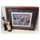 Amish Figurines 11in tall & print 18.5x22