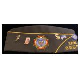 VFW hat with pins