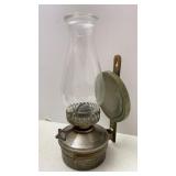 Antique Oil Lamp & Deflector Wall Mount
