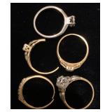 14K yellow and white gold rings