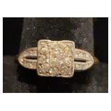 14K yellow & white gold diamond engagement ring