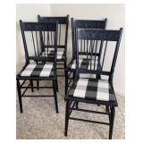Antique Oak Painted Black Dining Chairs