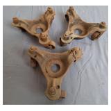 3-Wheel Furniture Dolly Casters, Antique