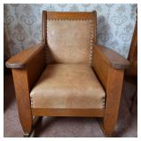 Paneled Mission Oak Rocker, Antique