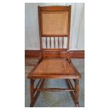 Spindle Back Rocking Chair w/Cane Back & Seat
