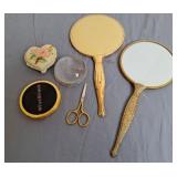 2 Gold Tone Dresser Mirrors