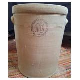 10 Gallon Stoneware Crock w/Molded Handles
